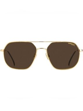 Carrera Gold Metal Aviator Sunglasses with Dark Gray Lenses